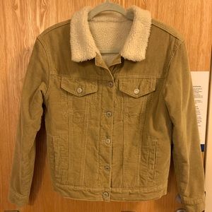 BRANDY MELVILLE CORDUROY SHERPA TRUCKER JACKET